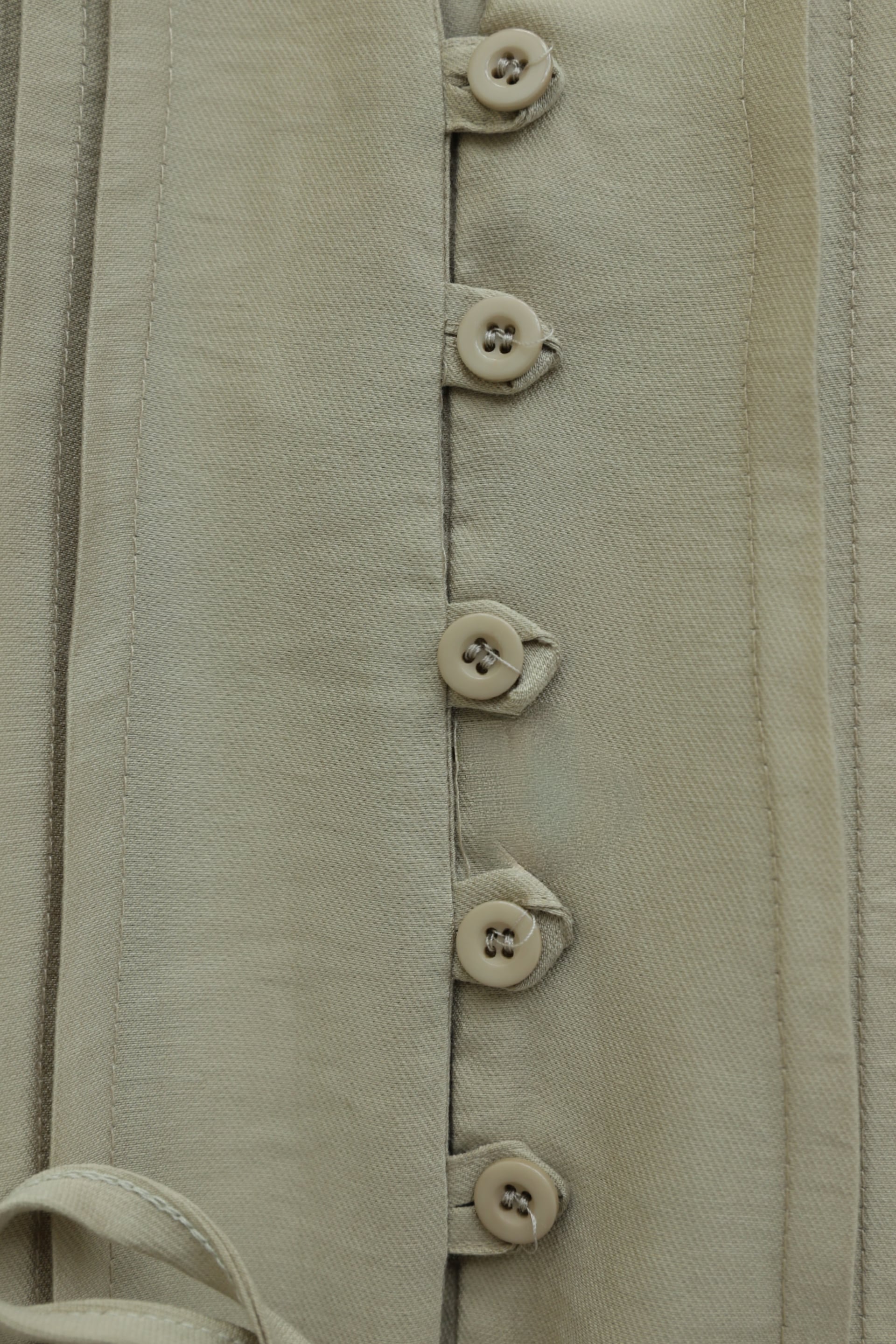Half Button Ribbed Tie Waist Tencel Dress - Beige - Podyumplus - by Peralane - photo 5