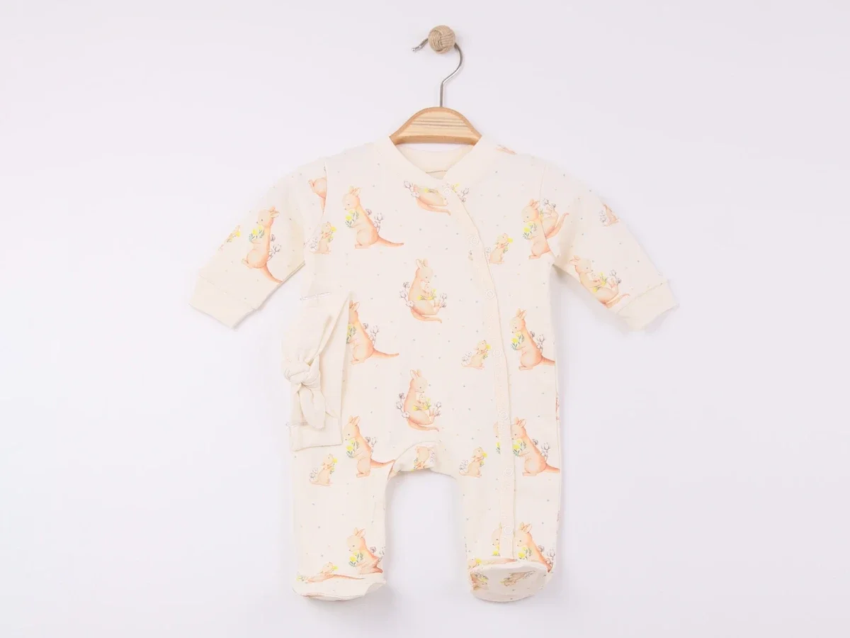 Kangaroo Print Baby Romper with Footies - Pack of 3 - Esya - by Peralane