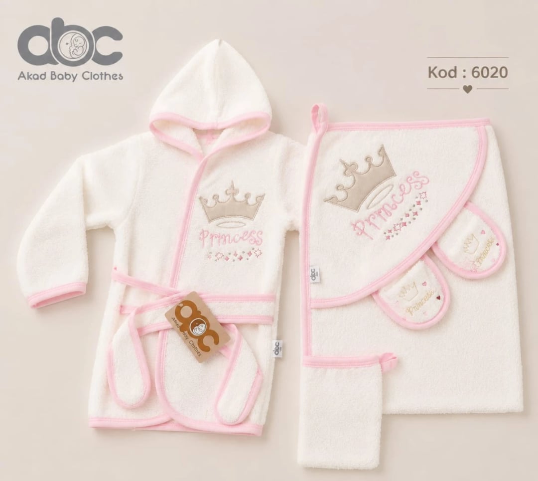 Baby Princess Hooded Bathrobe and Towel Set - Has Bereket - by Peralane