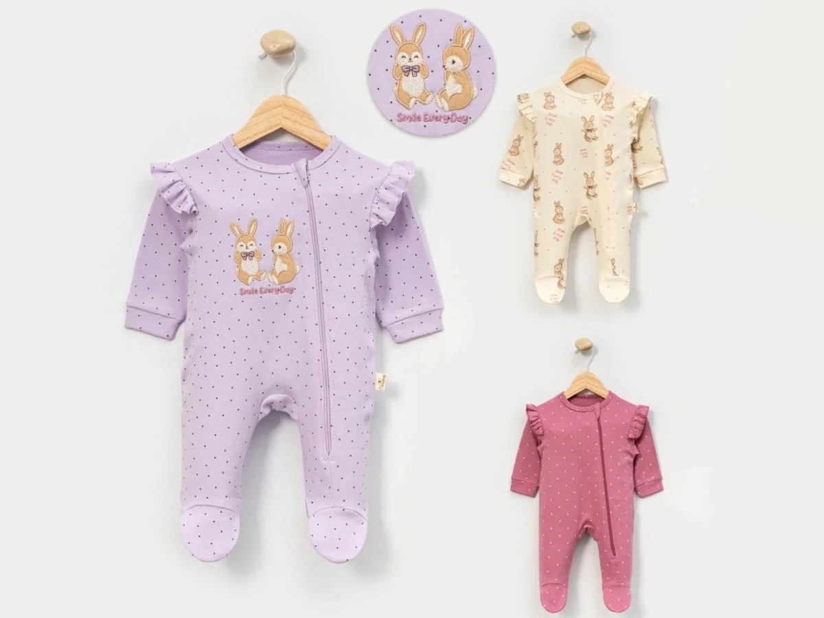 Ruffled Zip-Front Baby Girl Romper Set (Pack of 3) - Cayzen - by Peralane