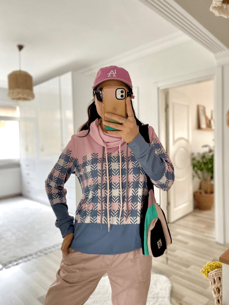 Women's Long Sleeve Cowl Neck Drawstring Patterned Brushed Sweatshirt - Janes - by Peralane - photo 10