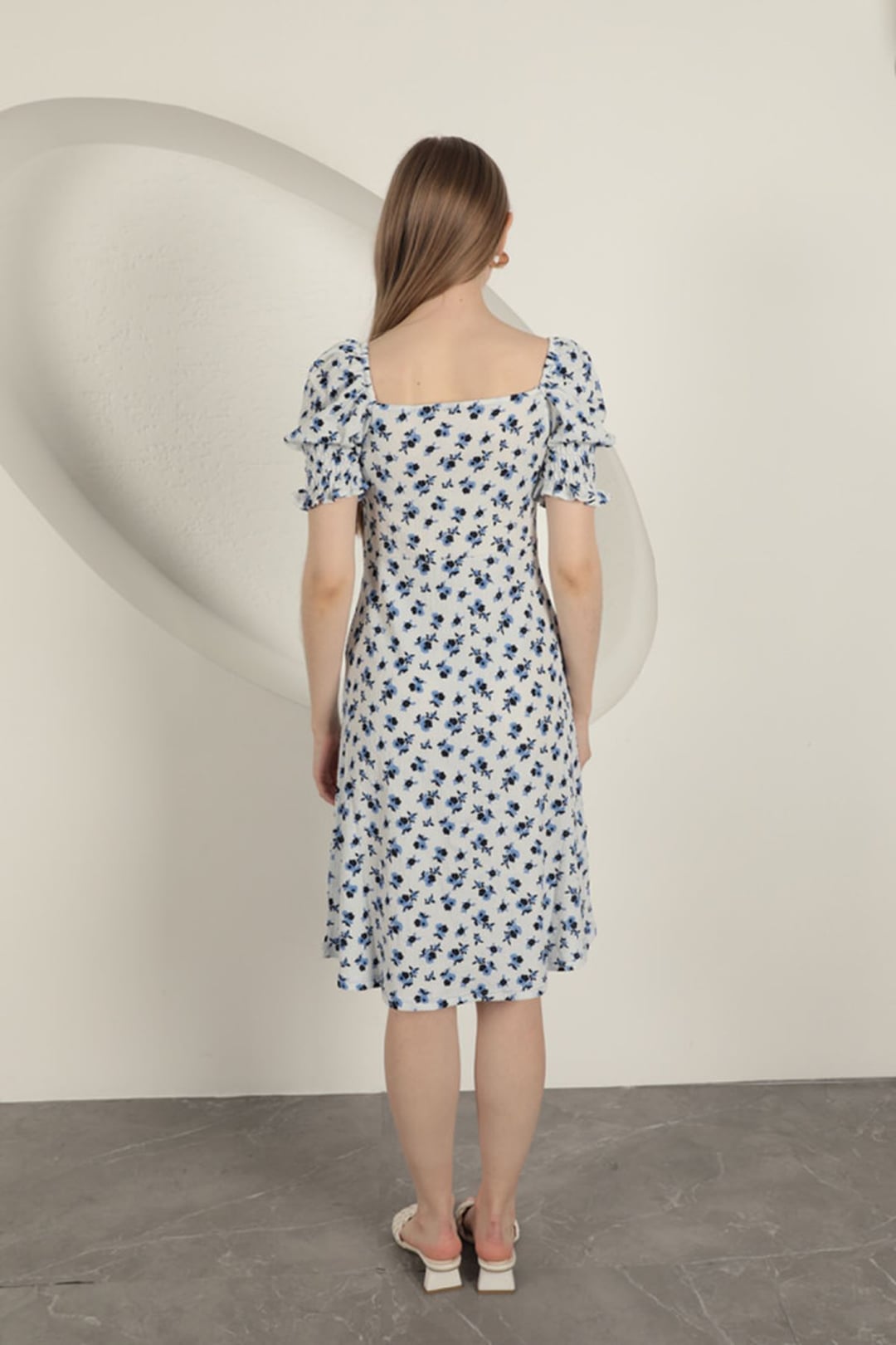 Crinkle Cotton Floral Dress - Saks - Kaktus Moda - by Peralane - photo 7