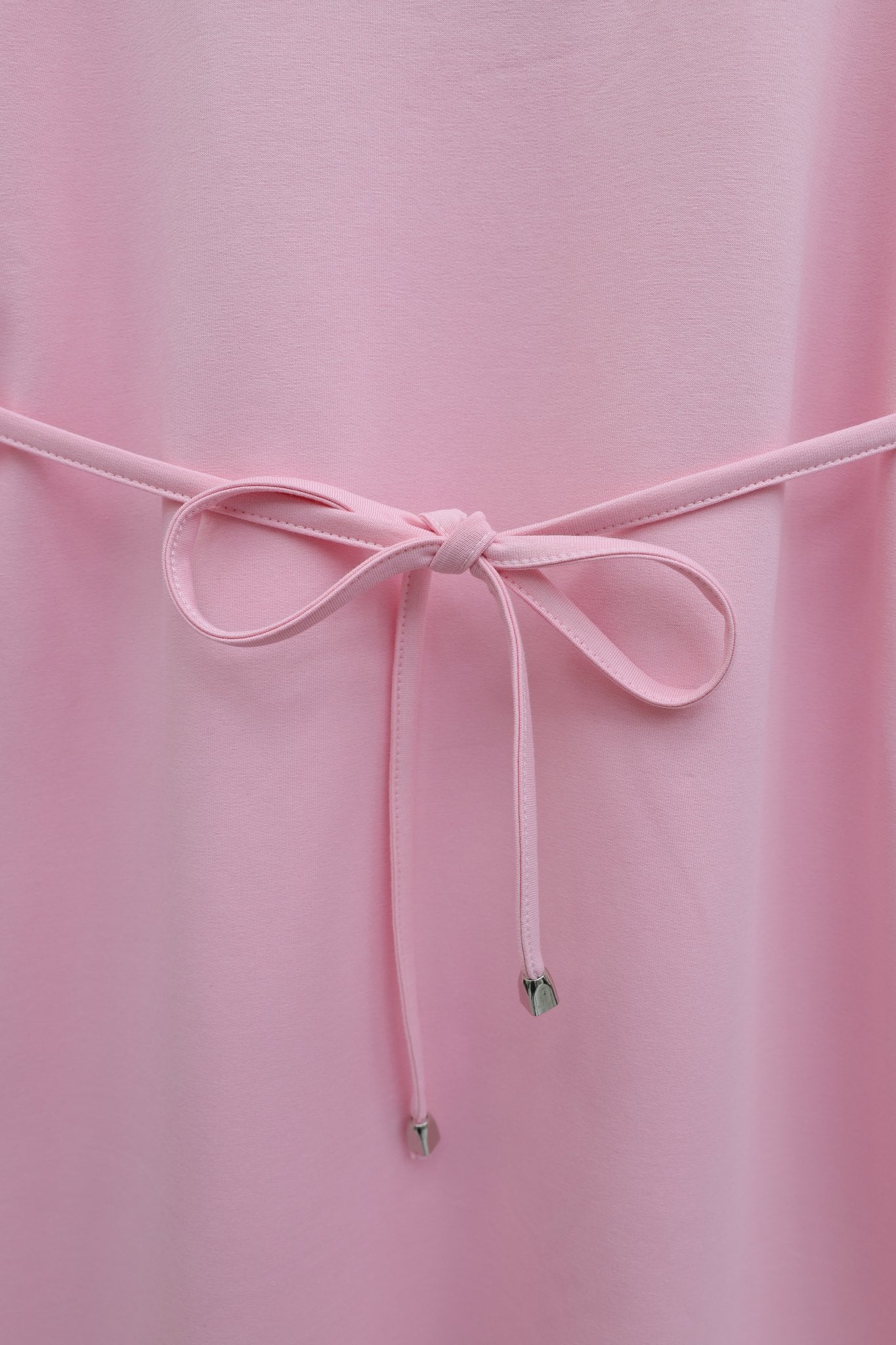 Collar Button Tie-Belt Jersey Dress - Powder - Podyumplus - by Peralane - photo 4