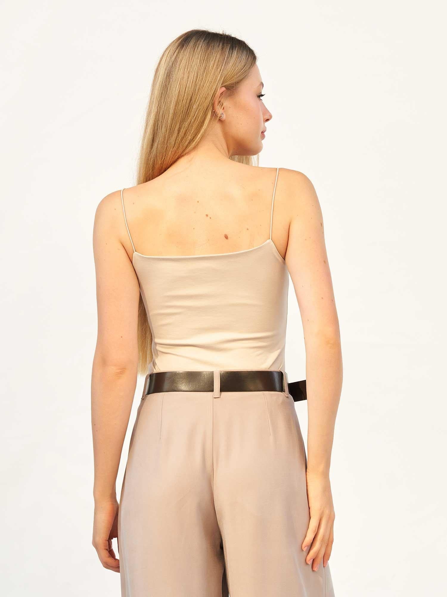 Light Beige Spaghetti Strap Tank Top for Women - Lefon - by Peralane - photo 3