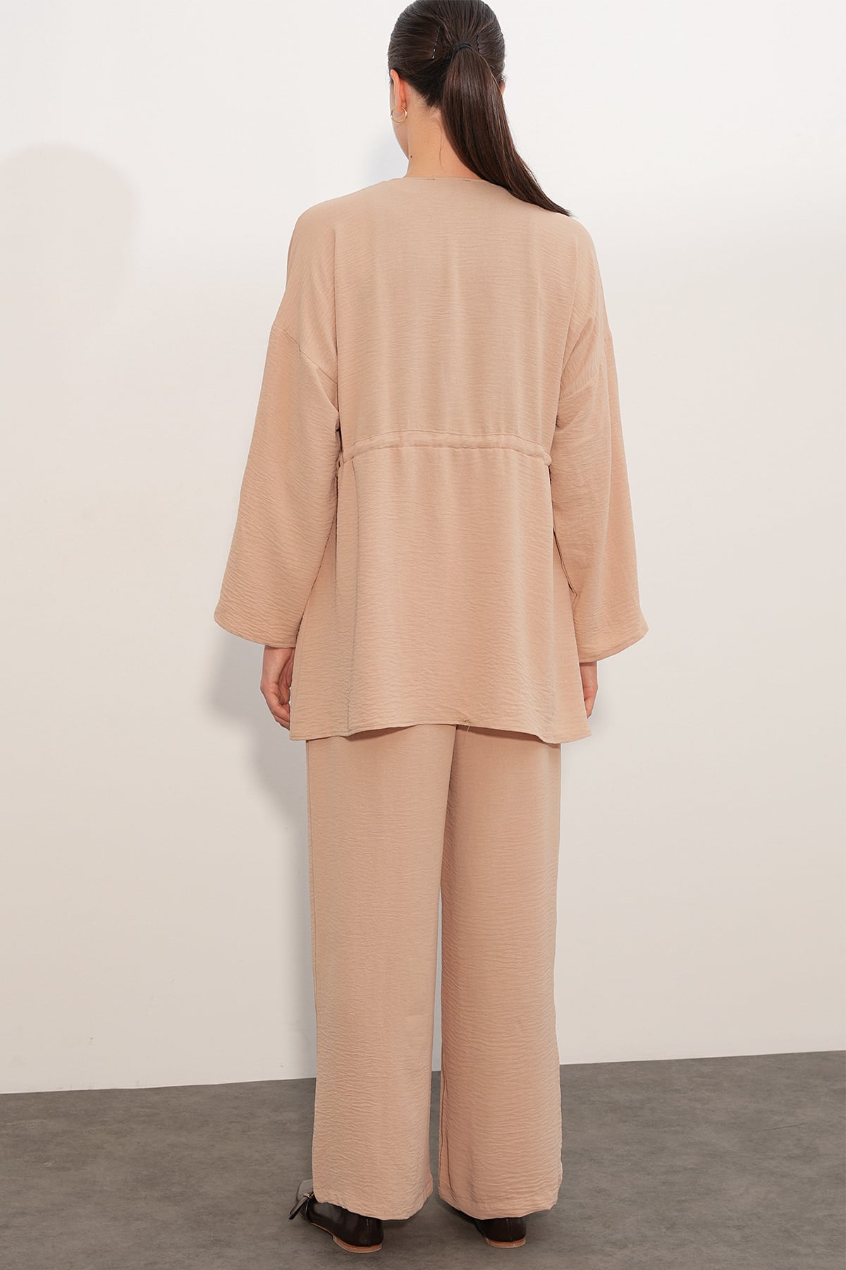 Women's Beige Kimono and Trousers Co-ord Set 30101 - Bigdart - by Peralane - photo 5