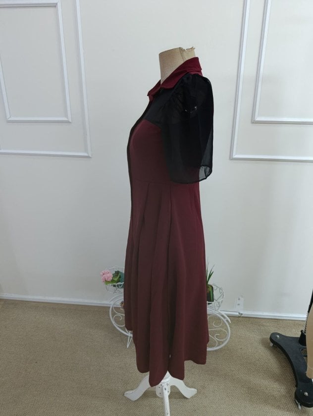 Women's Short Sleeve Collared Button-Front Midi Crepe Dress - Janes - by Peralane - photo 5