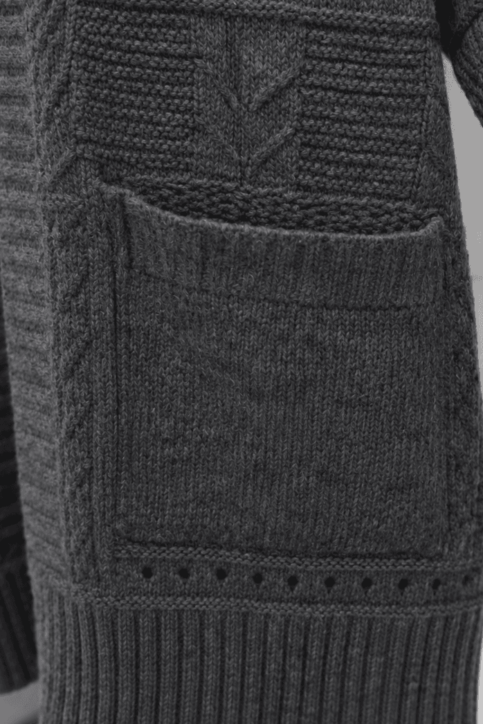 Open Front Knit Cardigan with Pockets for Women - Smoke Grey - Podyumplus - by Peralane - photo 6