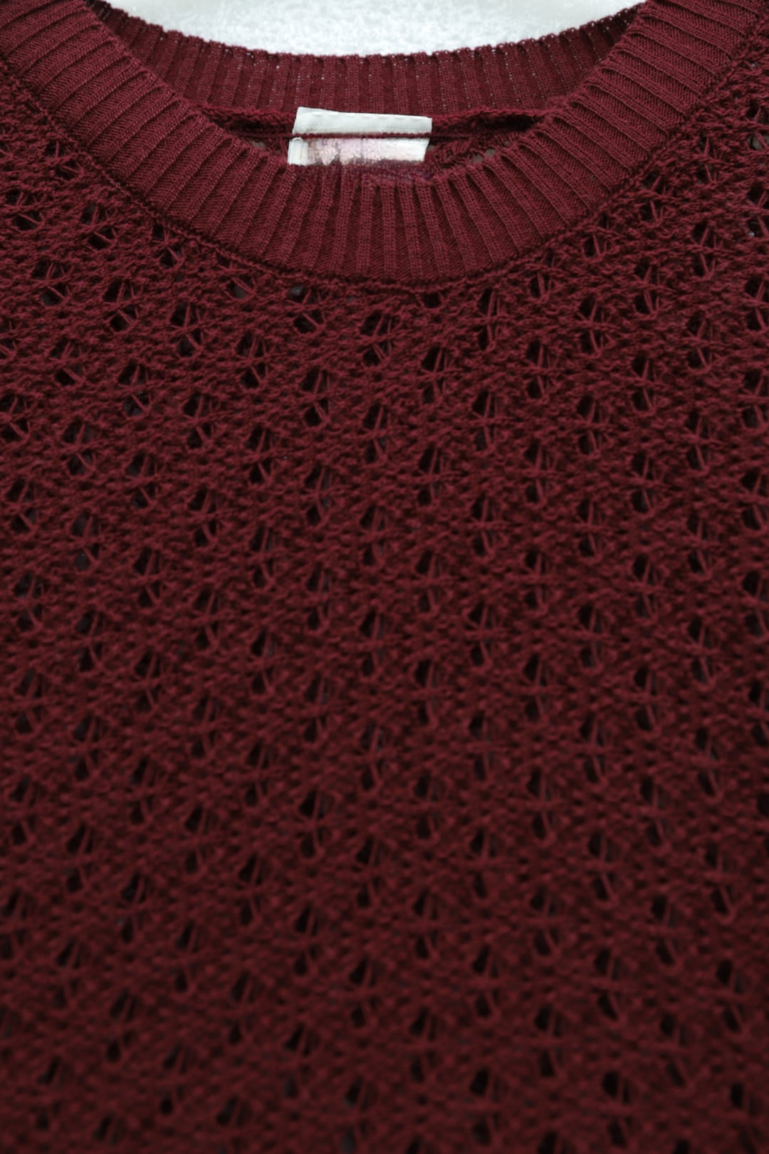 Bike Neck Batwing Sleeve Openwork Knit Sweater - Burgundy - Podyumplus - by Peralane - photo 4