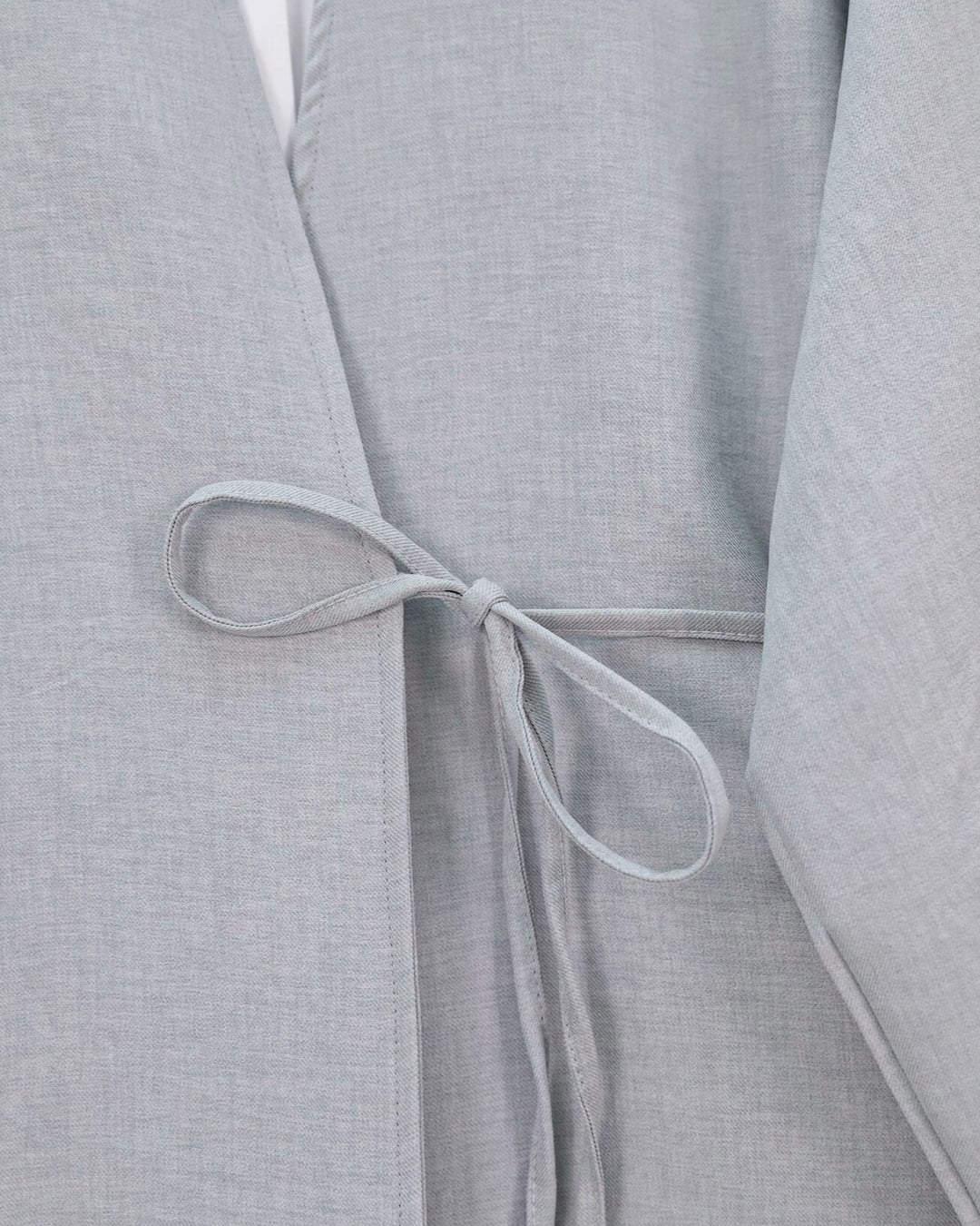Light Grey Tie-Front Kimono and Wide-Leg Trouser Set - Podyumplus - by Peralane - photo 6