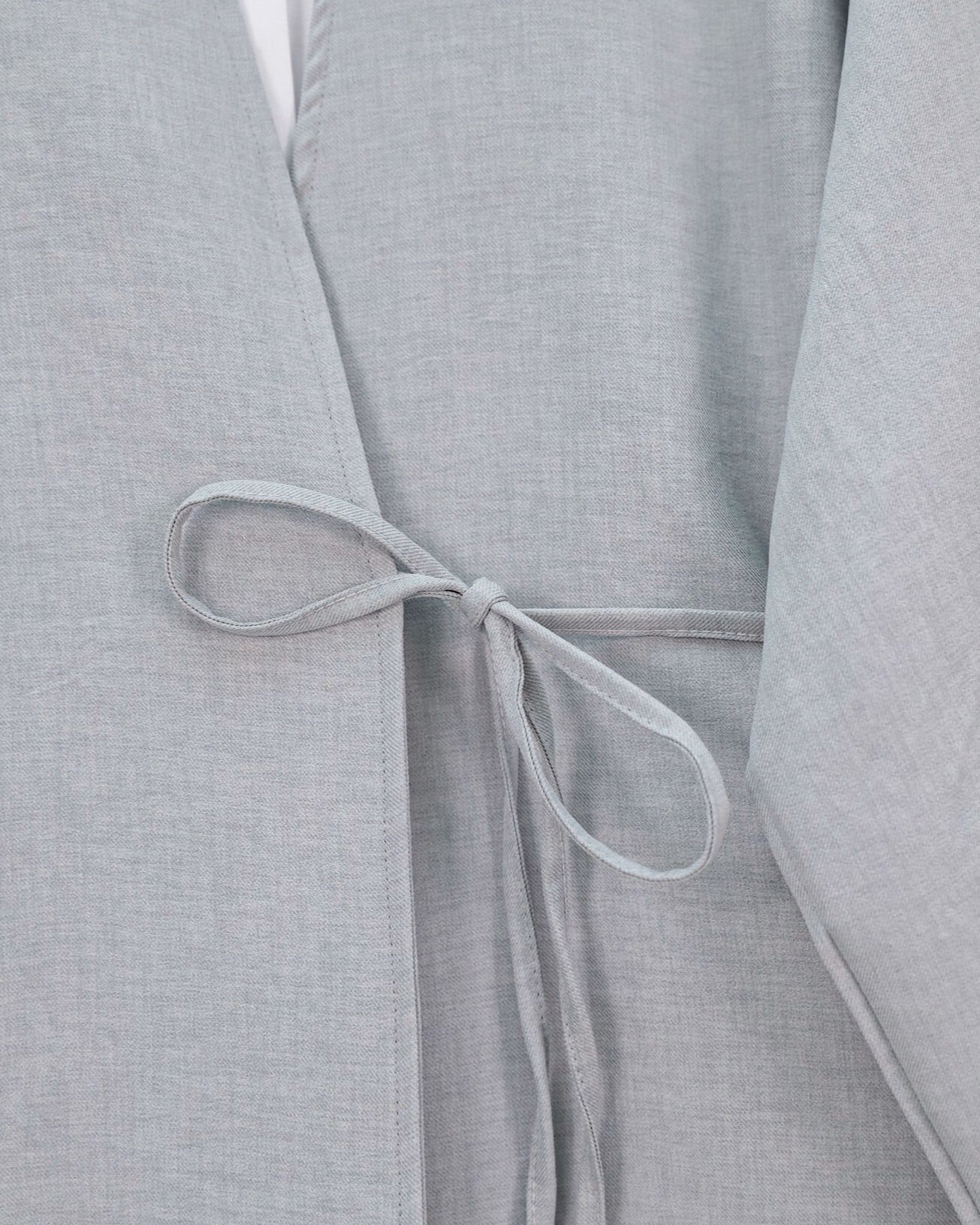 Light Grey Tie-Front Kimono and Wide-Leg Trouser Set - Podyumplus - by Peralane - photo 6