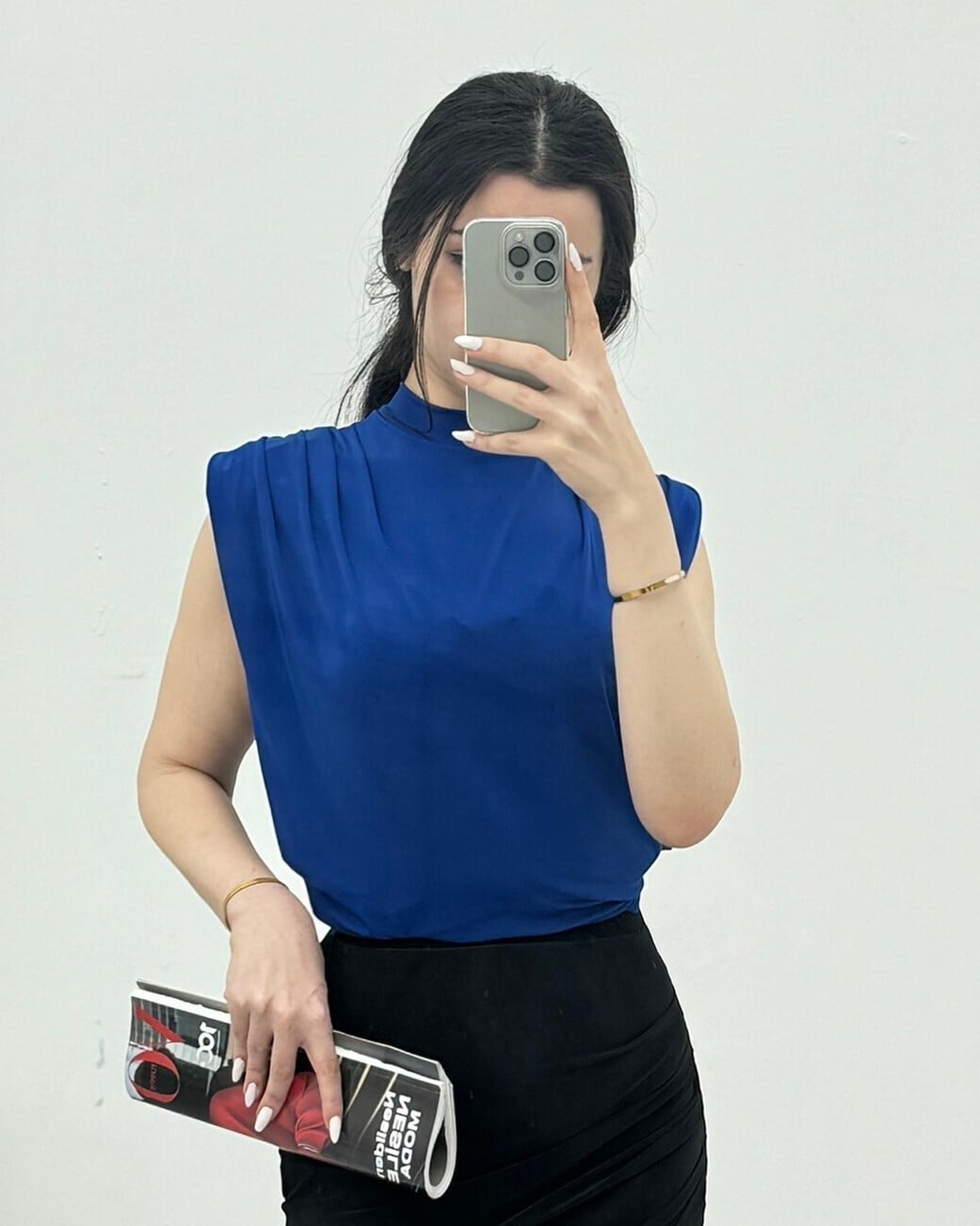 Sleeveless Padded Shoulder Sandy Blouse - Saks - Podyumplus - by Peralane - photo 4