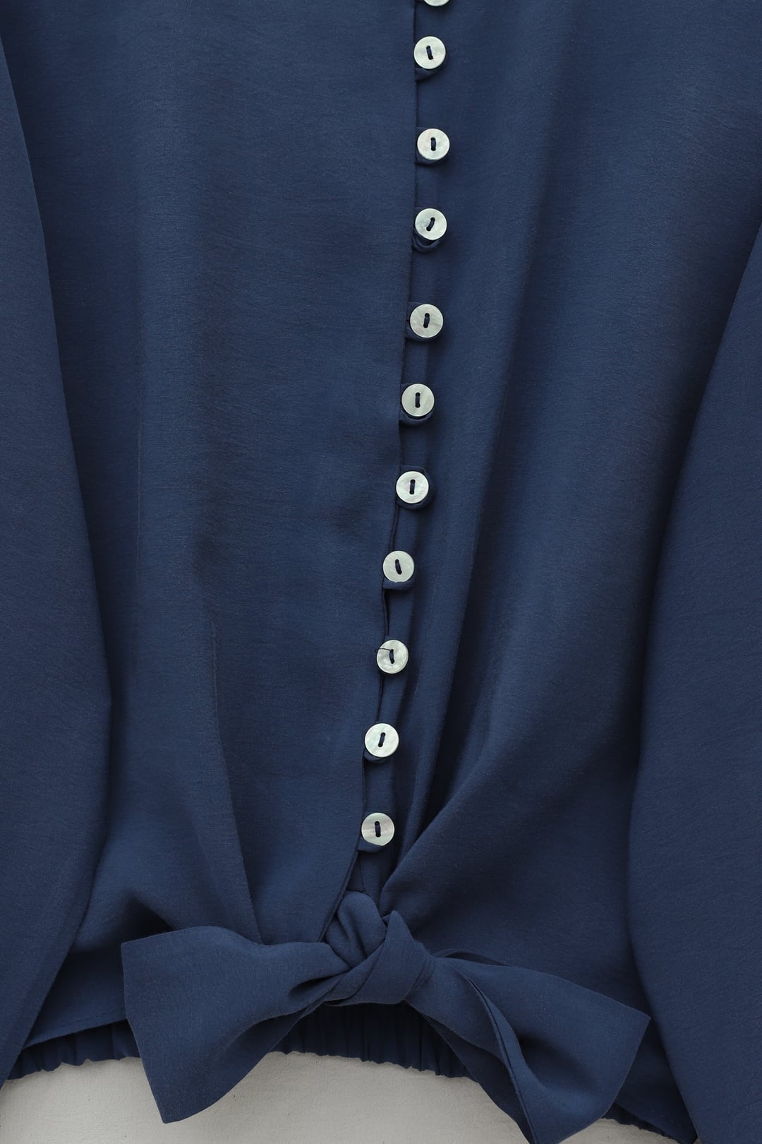 Navy Modal Blouse with Tie Hem and Elasticated Waist and Cuffs - Podyumplus - by Peralane - photo 5