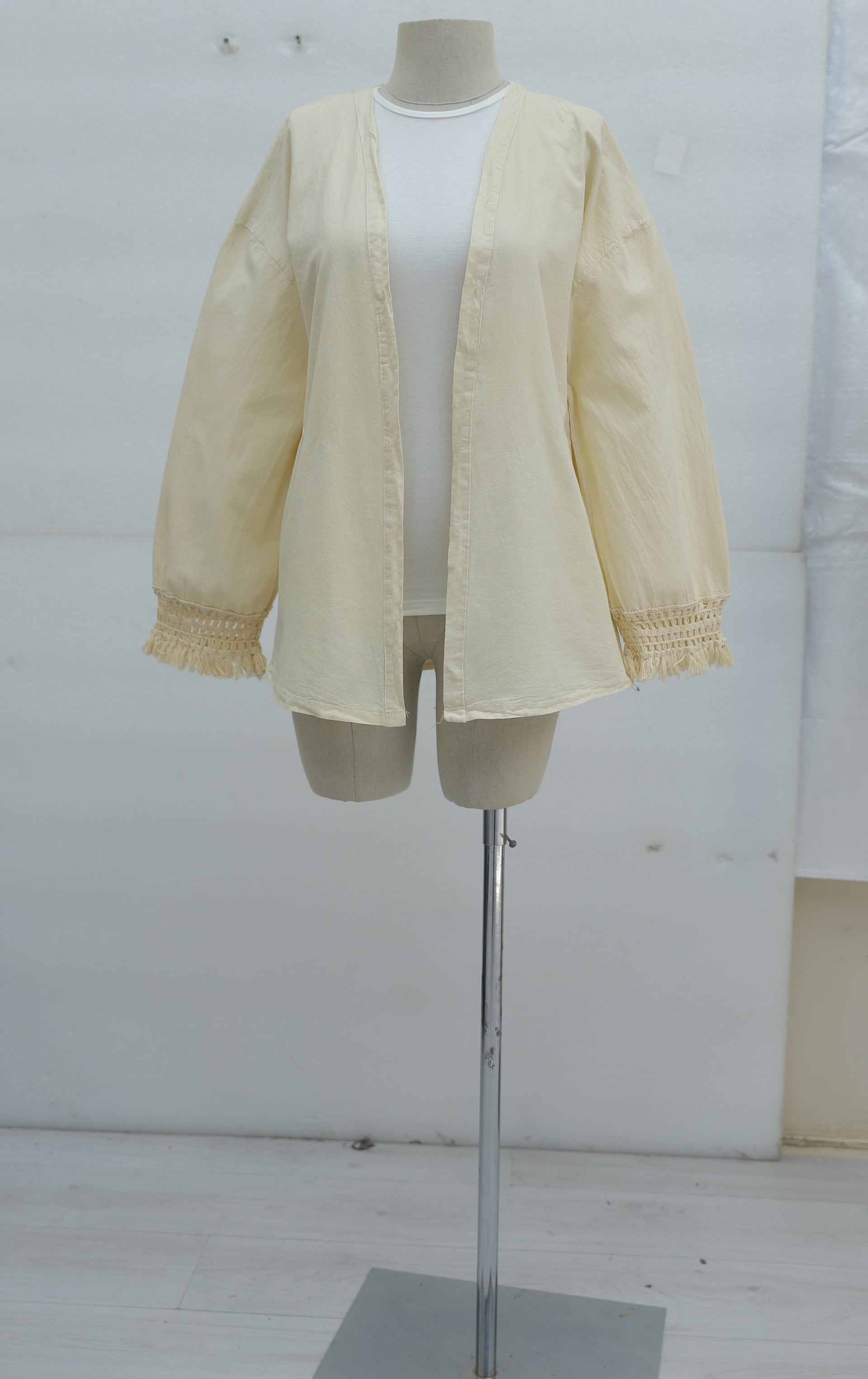 Cream Belted Kimono Cardigan with Tassel Trim - Podyumplus - by Peralane - photo 10