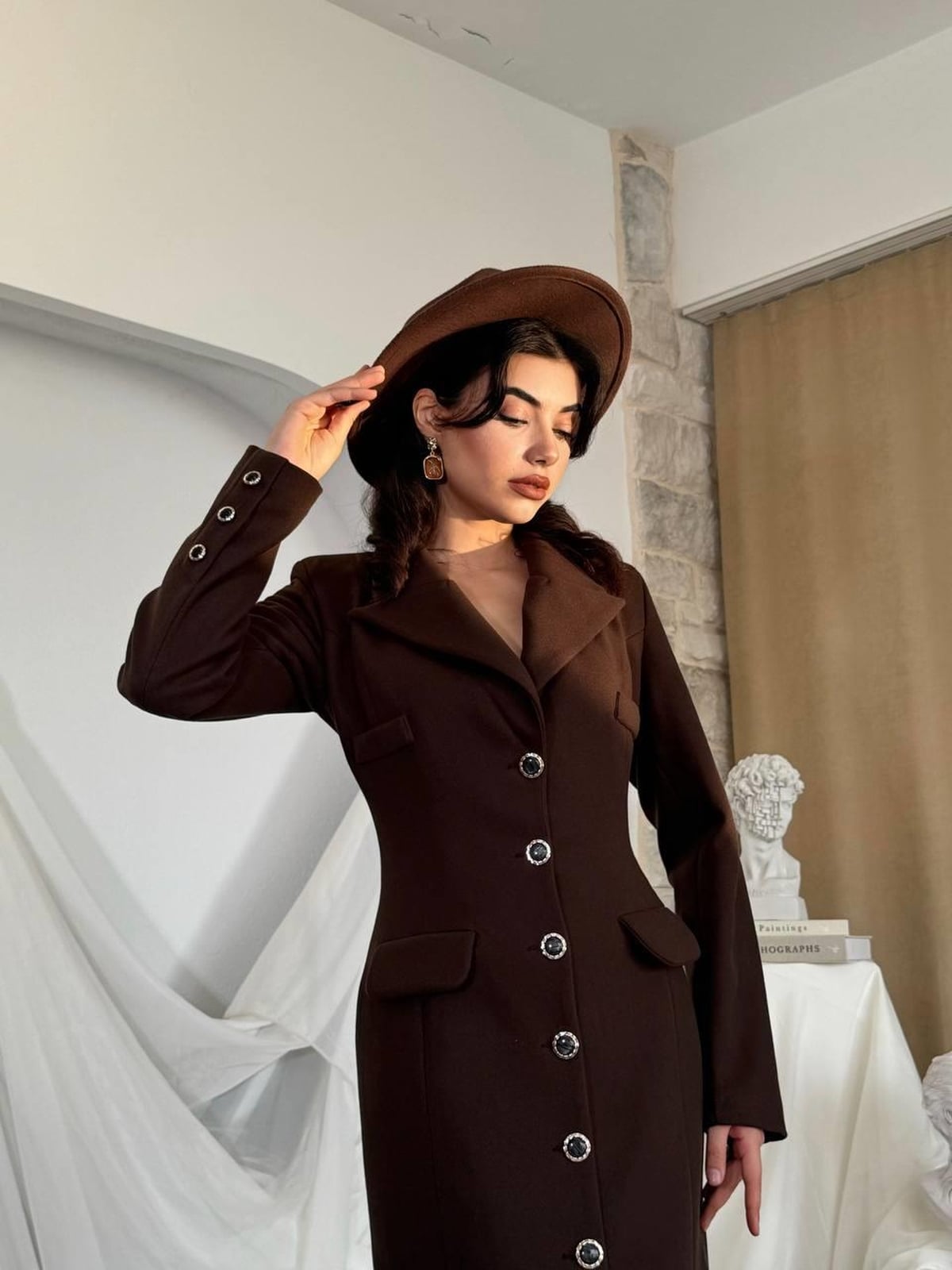 Womens Brown Blazer Dress - Etika - by Peralane - photo 5