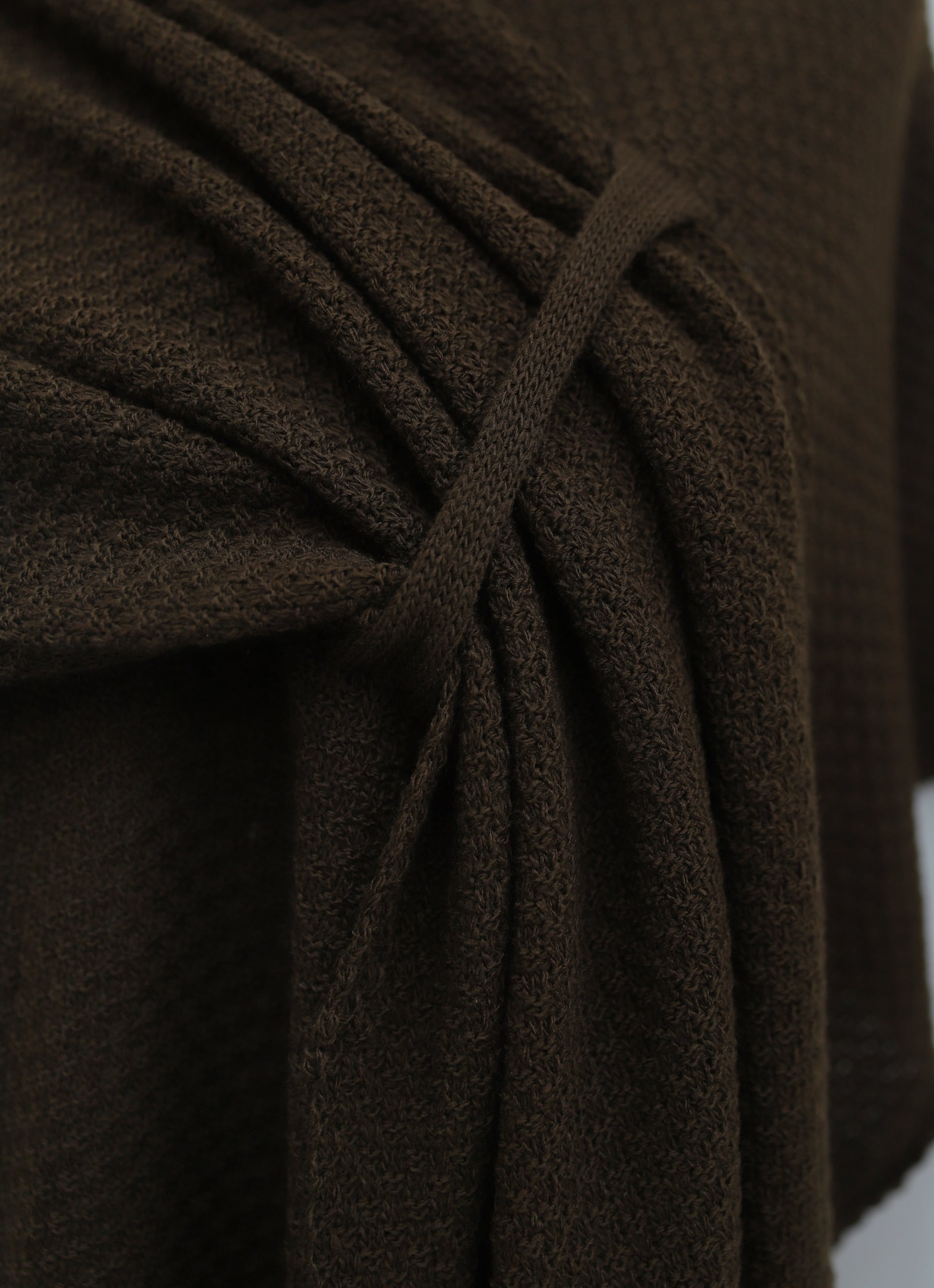 Relaxed Fit Everyday Knit Poncho - Brown - Podyumplus - by Peralane - photo 6