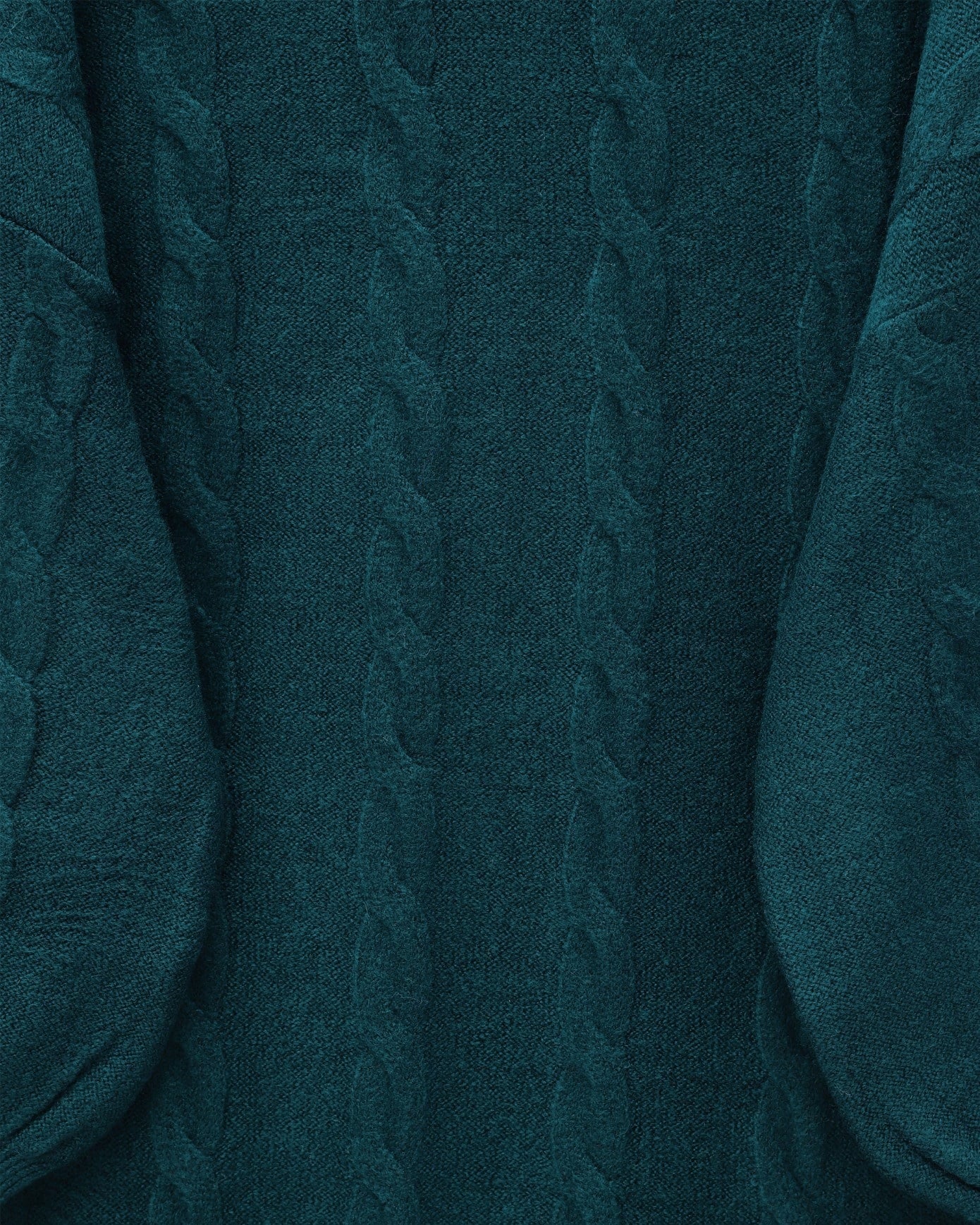 Emerald Green Cable Knit Sweater with Balloon Sleeves - Podyumplus - by Peralane - photo 4