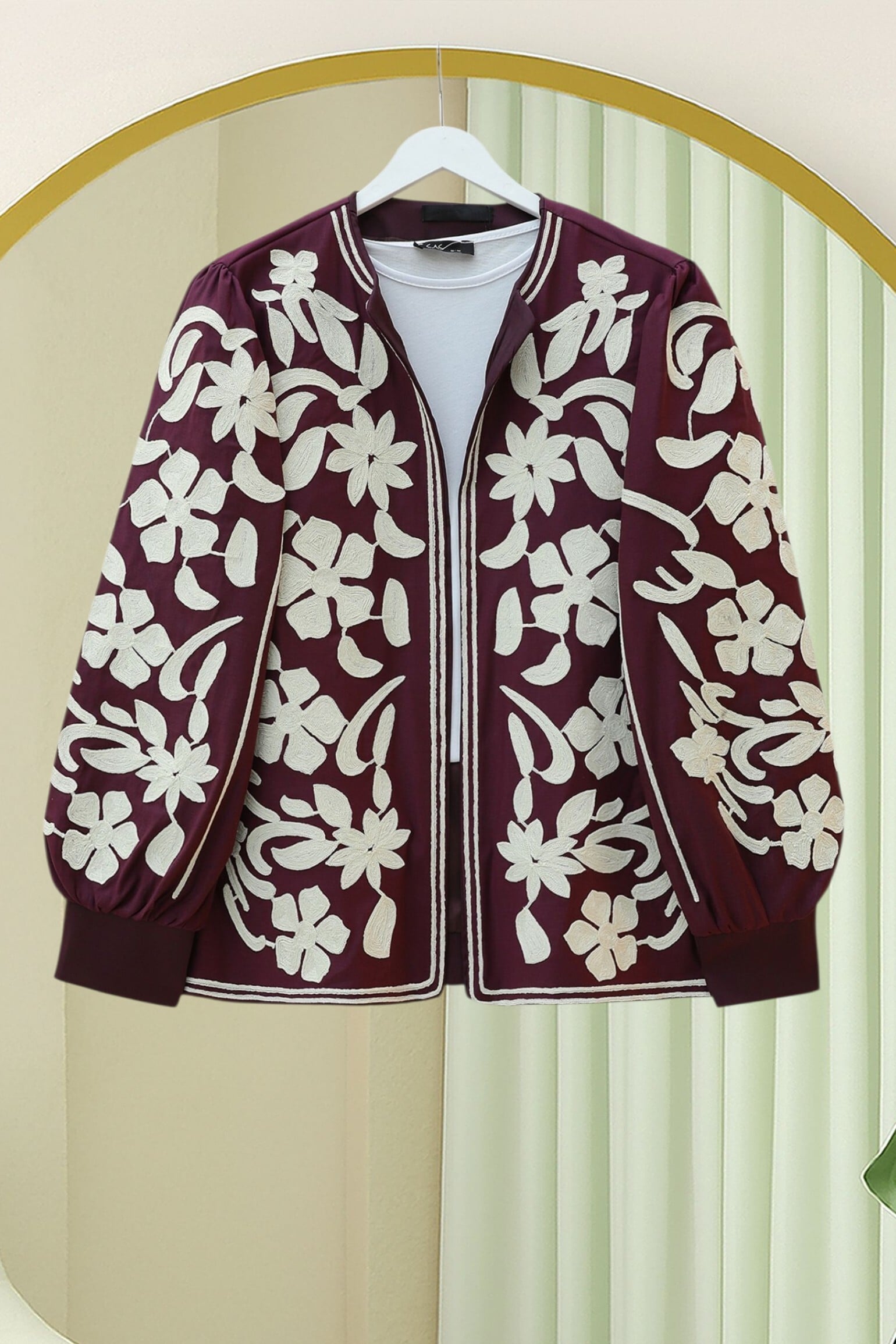 Lined Embroidered Jacket in Plum - Podyumplus - by Peralane - photo 2