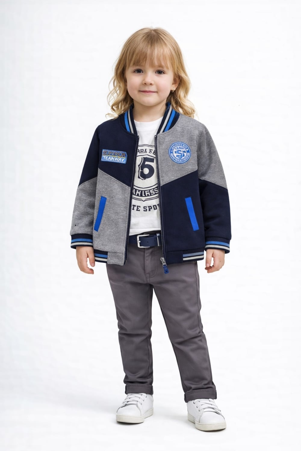 Boys' 4-Piece Suit Set in Grey and Navy - Has Bereket - by Peralane