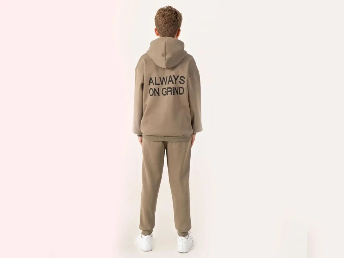 Always Printed Hooded Sweatshirt and Trousers Set for Boys with Fleece Lining - Ruhat Kids - by Peralane