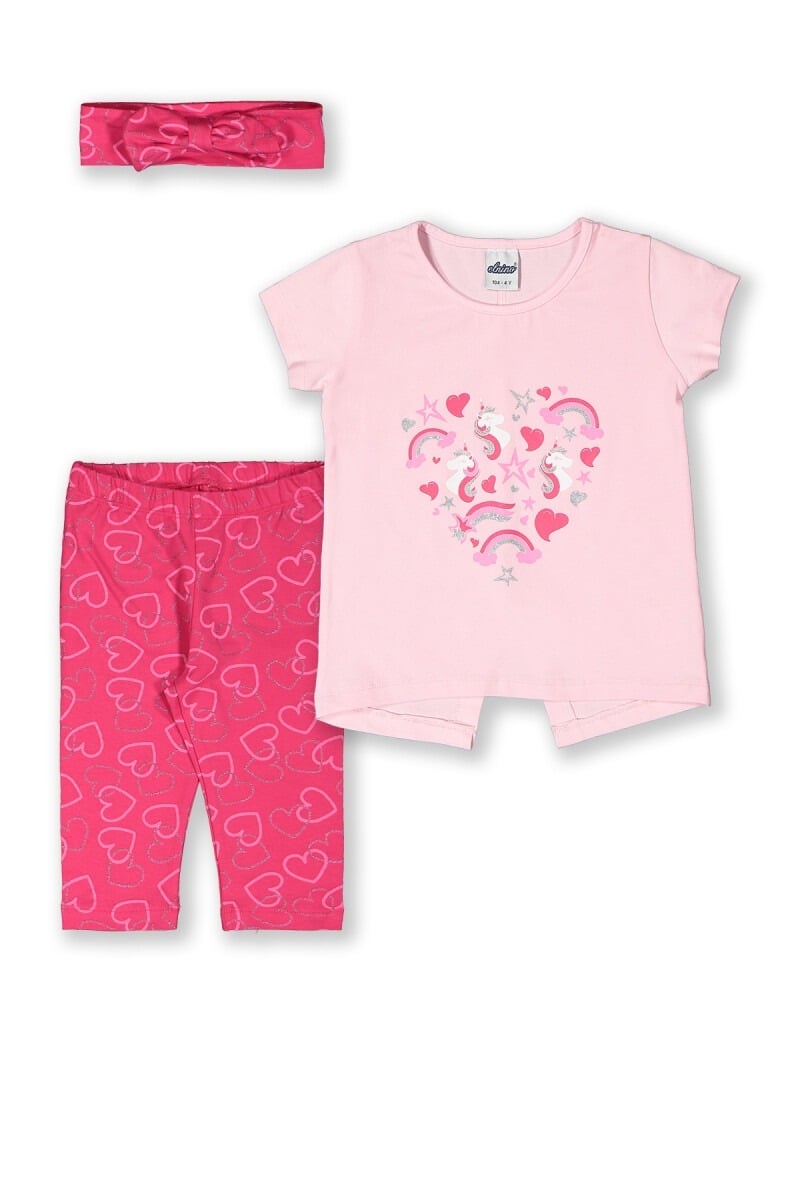 Girls' 3-Piece T-Shirt, Headband and Leggings Set 3-6Y 1025-22205 - Elnino - by Peralane
