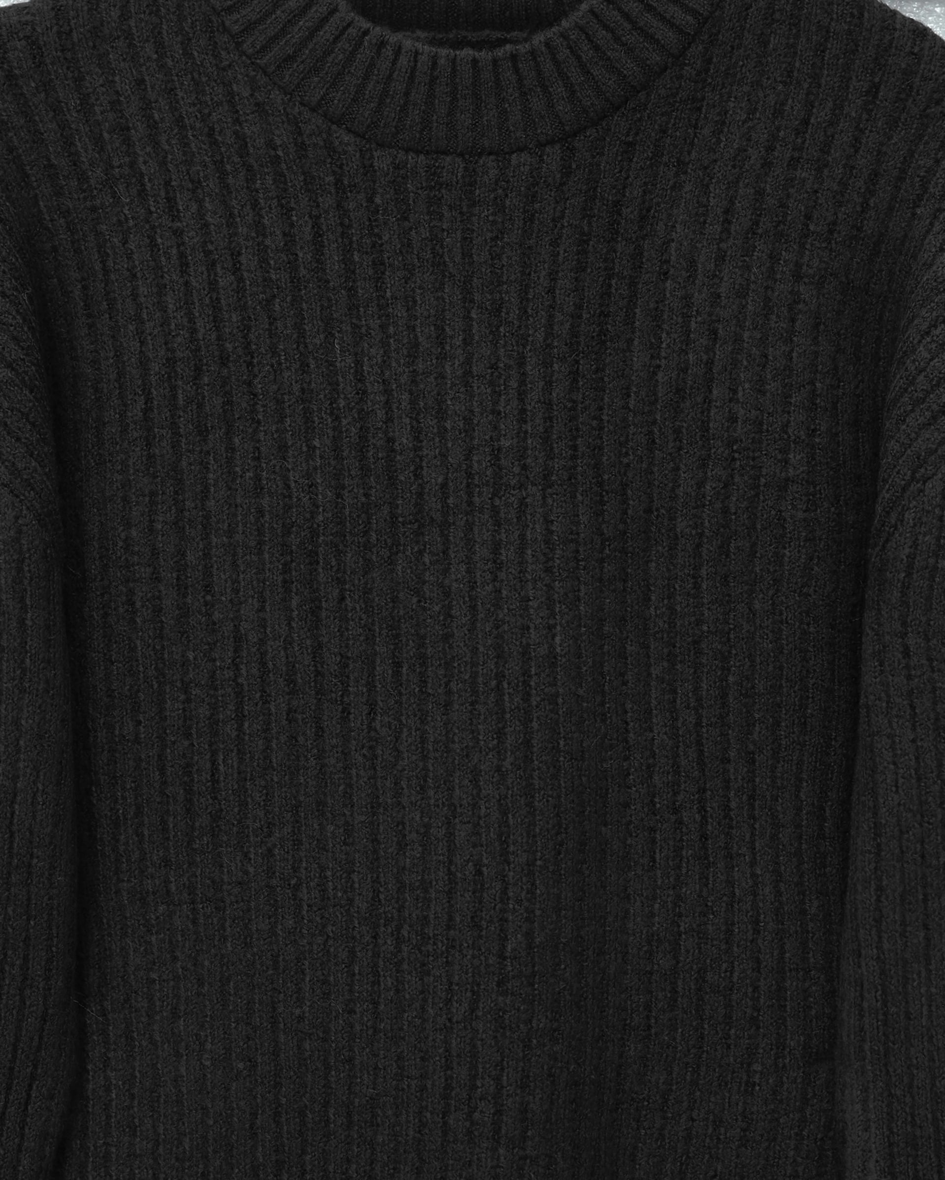 Ribbed Long Knit Sweater - Black - Podyumplus - by Peralane - photo 4