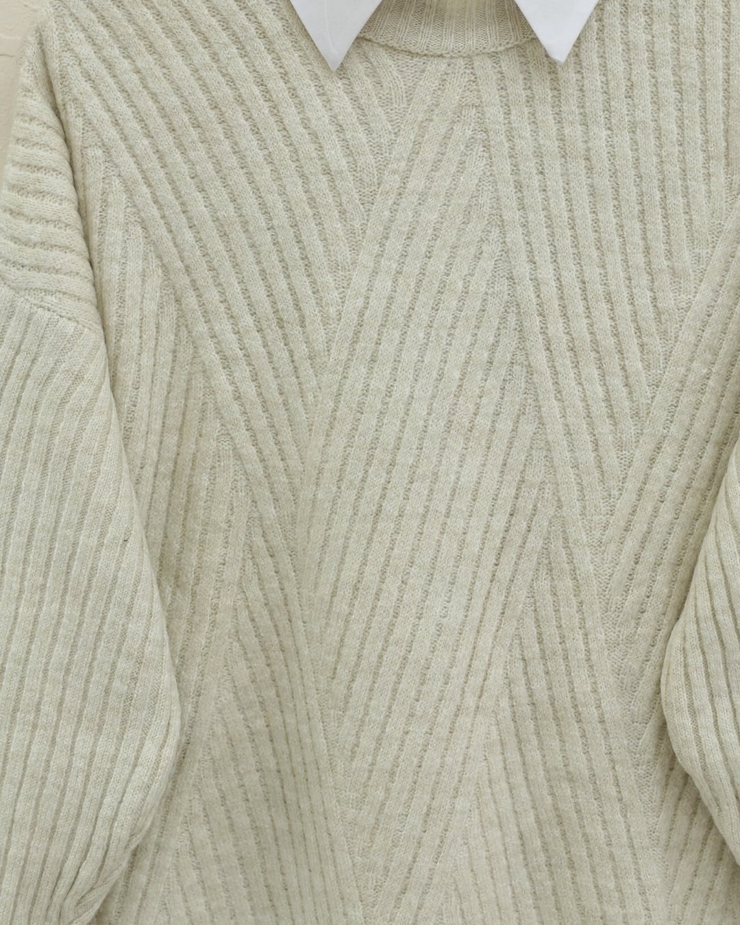 Chevron Pattern Knit Tunic - Stone - Podyumplus - by Peralane - photo 7