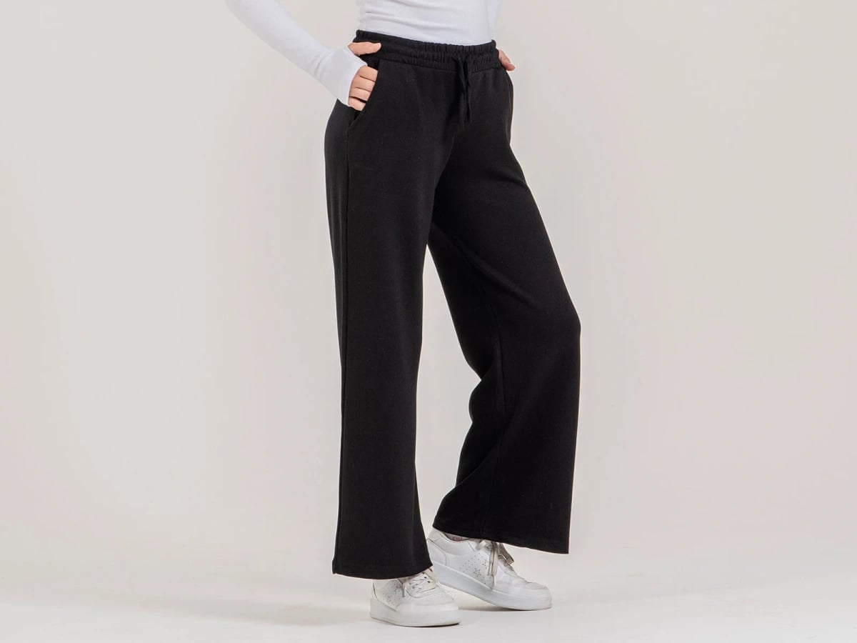 Girls' Black Palazzo Trousers - Pack of 5 - Nickel - by Peralane