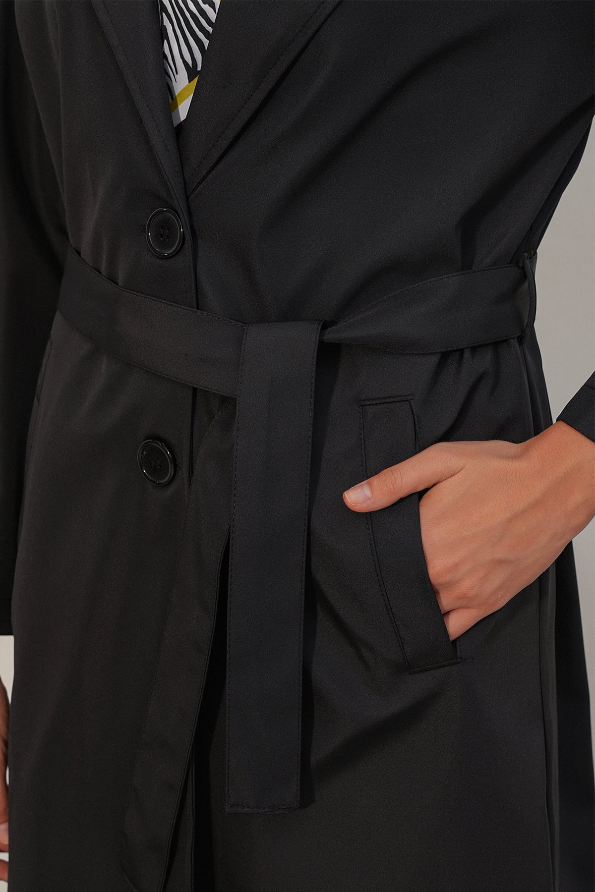 Women's Belted Short Trench Coat 5990 - Black - Bigdart - by Peralane - photo 3