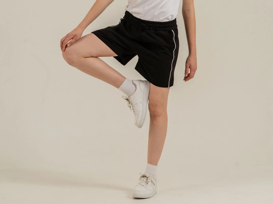 Girls' Shorts with Side Piping - Black (Pack of 4) - Nickel - by Peralane