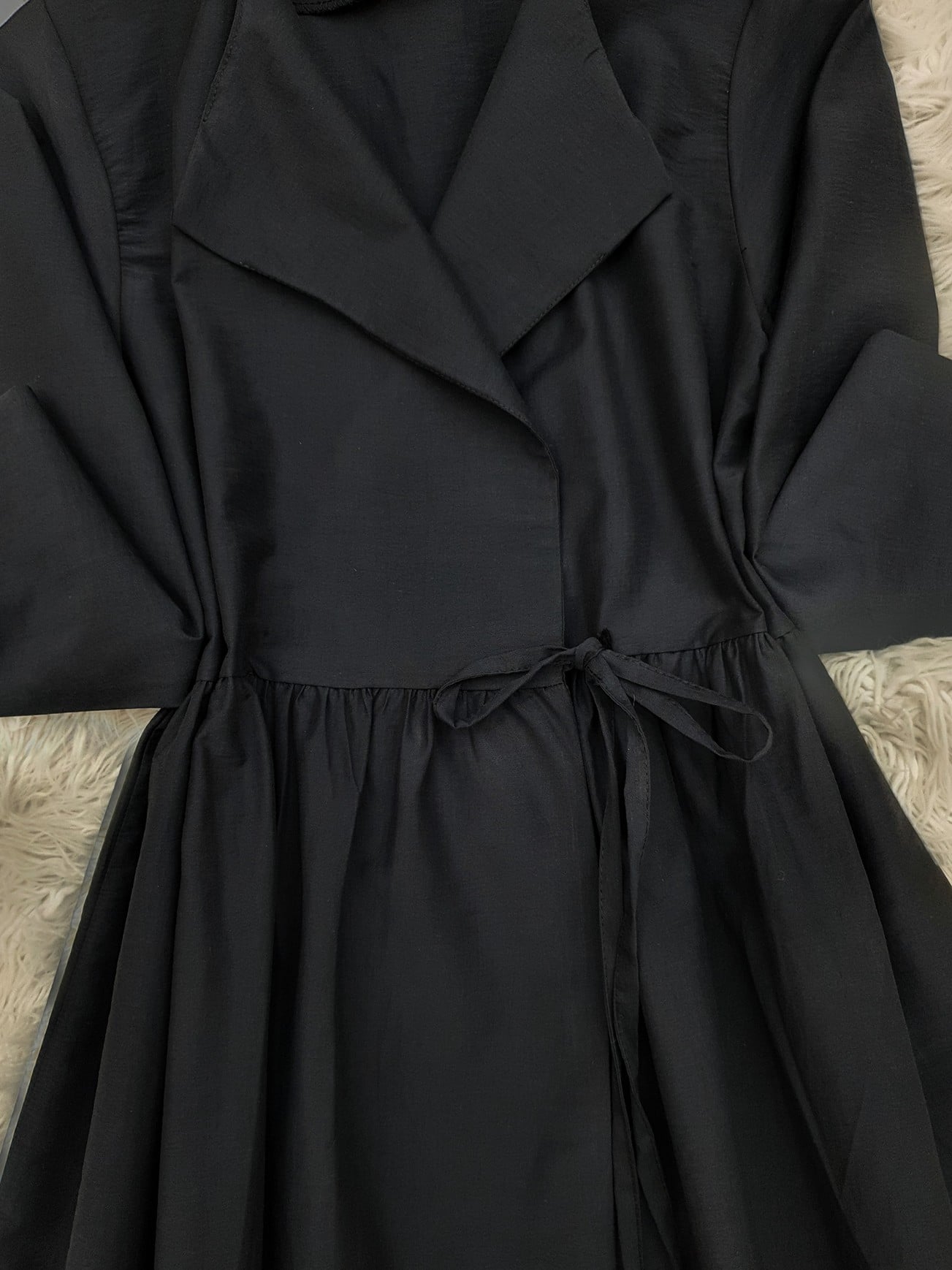 Side Laced Kimono with Detachable Sleeve Cuffs - Black - Podyumplus - by Peralane - photo 3