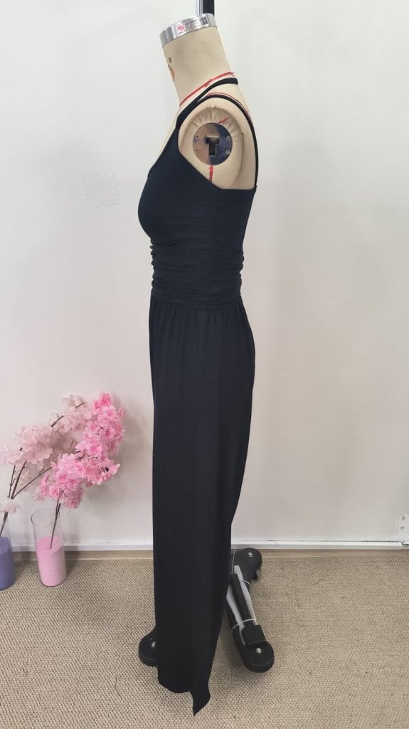 Women's Black Square Neck Tank Top and Wide-Leg Trouser Set - Janes - by Peralane - photo 8