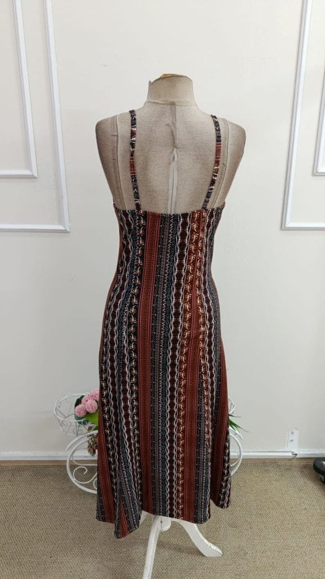 Women's Spaghetti Strap V-Neck Printed Slit Maxi Dress - Janes - by Peralane - photo 5
