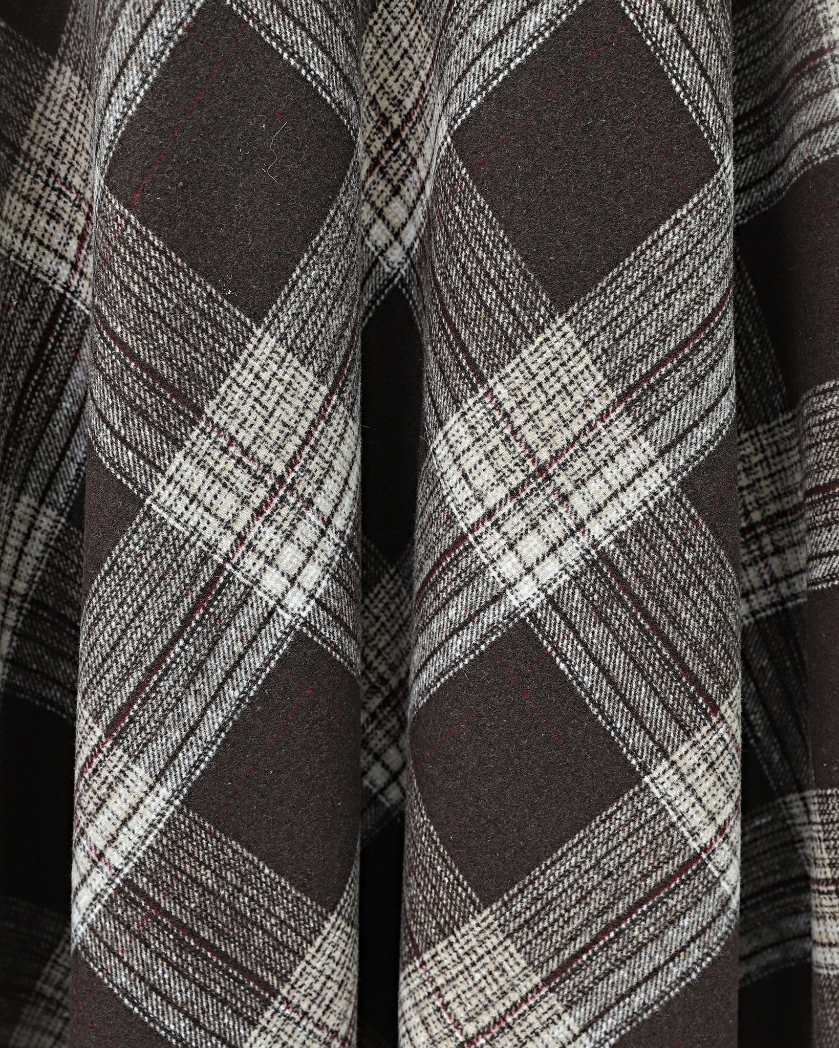 Winter Plaid High-Waist Flared Skirt with Side Zipper - Brown - Podyumplus - by Peralane - photo 5