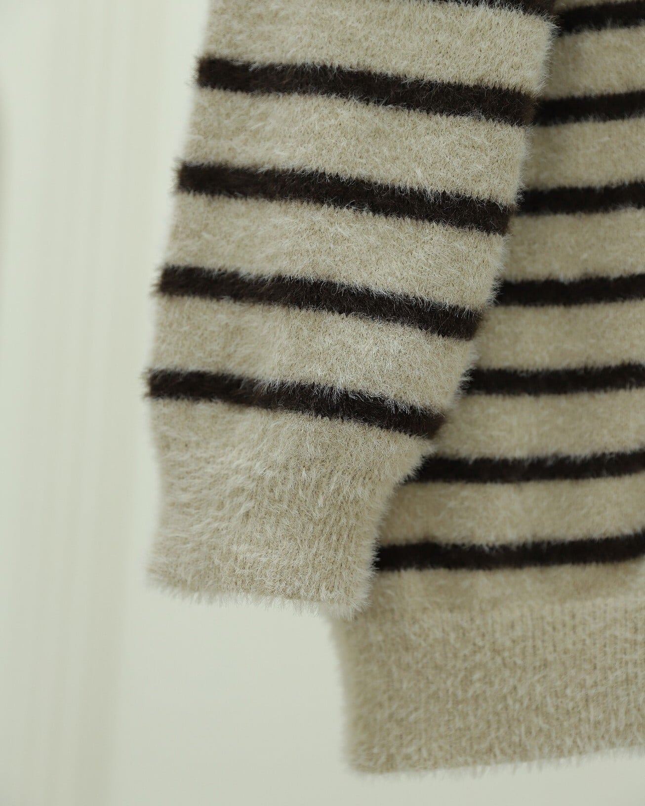 Striped Button-Front Knit Cardigan - Dark Brown - Podyumplus - by Peralane - photo 6
