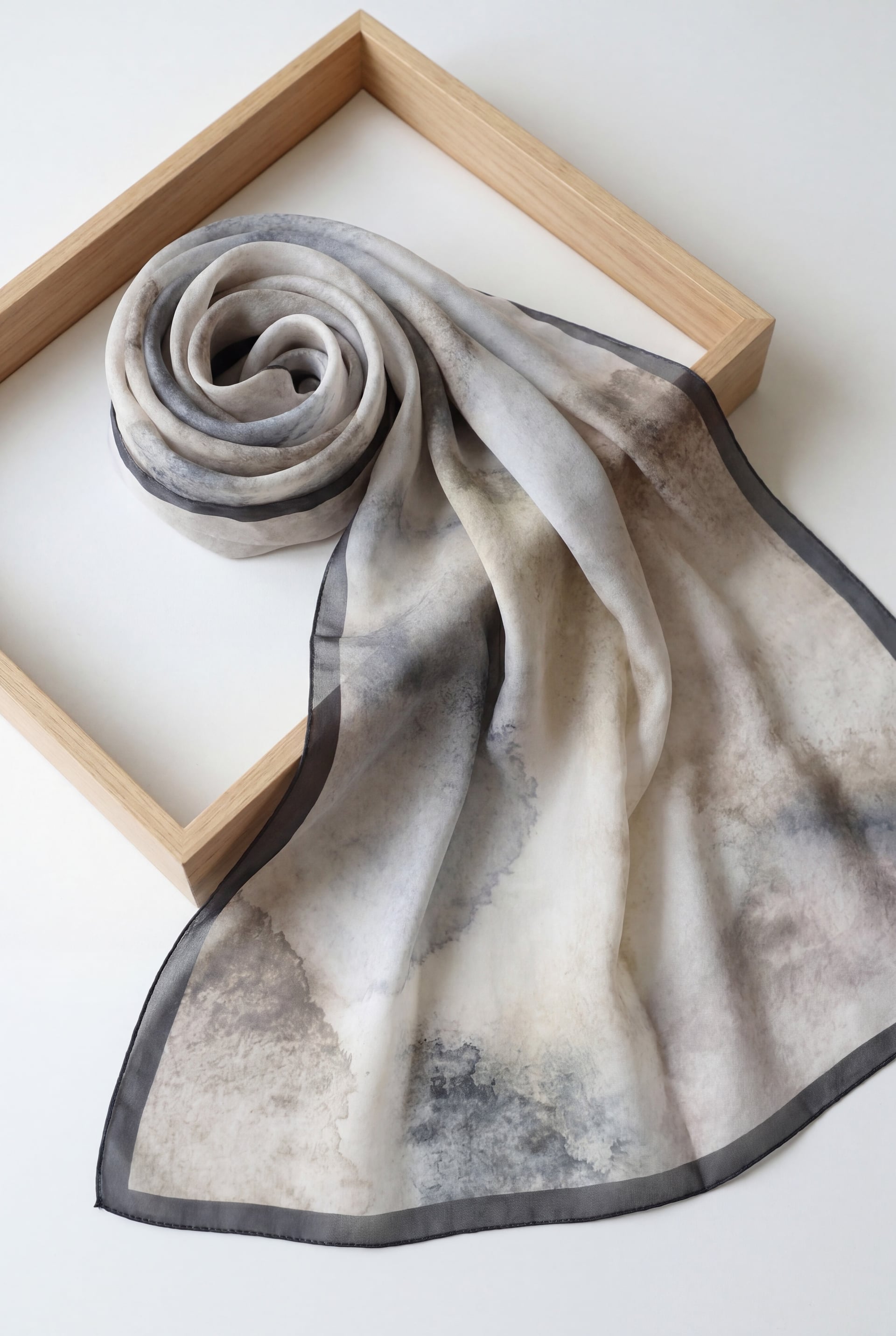 Marble Print Voile Scarf - Petrol - Podyumplus - by Peralane