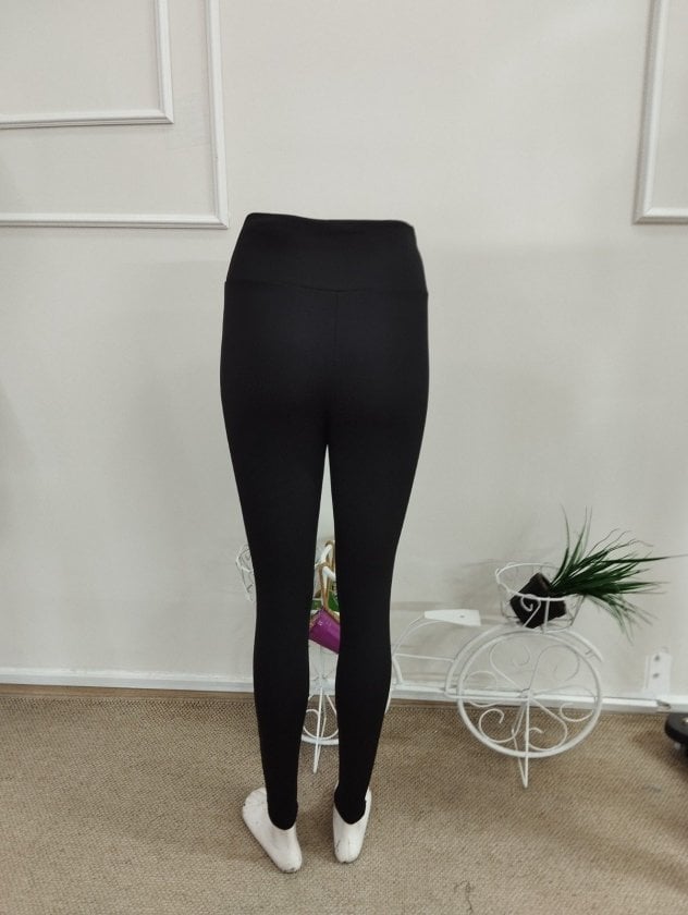 Women's High-Waist Ripped Knit Leggings - Black - Janes - by Peralane - photo 7