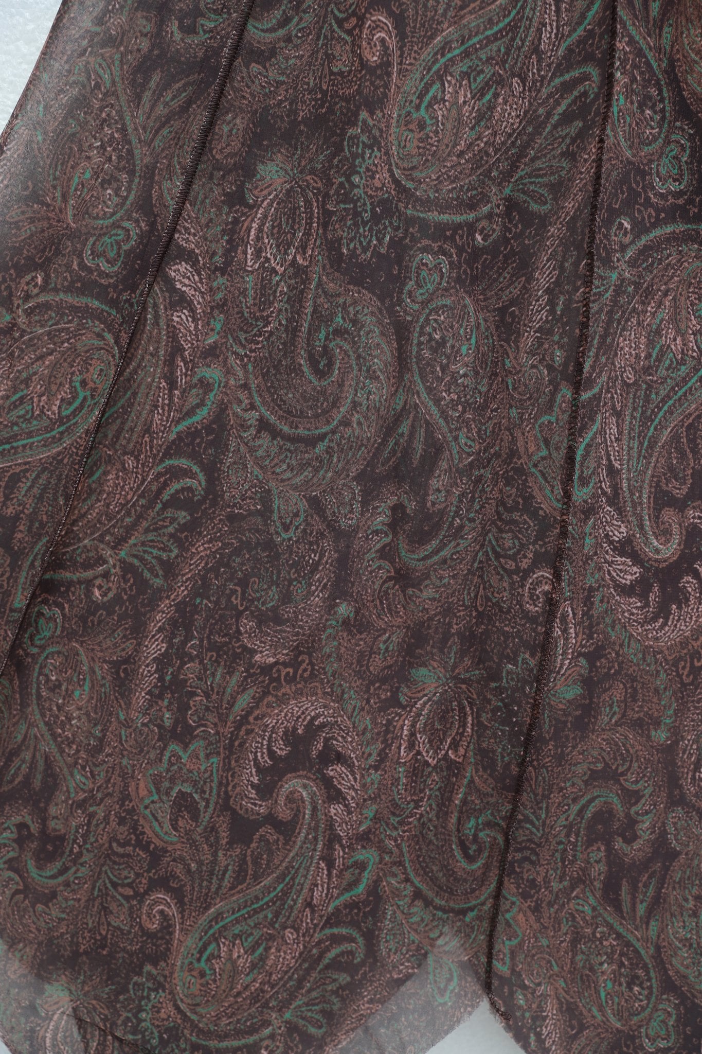 Elastic Waist Patterned Lined Chiffon Skirt - Brown - Podyumplus - by Peralane - photo 6