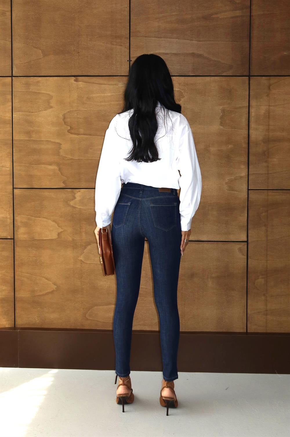 Women's Dark Blue Skinny Fit Mid-Rise Jeans - Lacarino Jeans - by Peralane - photo 4