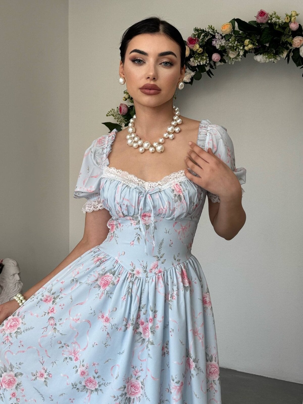Munc Lace Detail Dress ETK-00992 - Blue - Etika - by Peralane