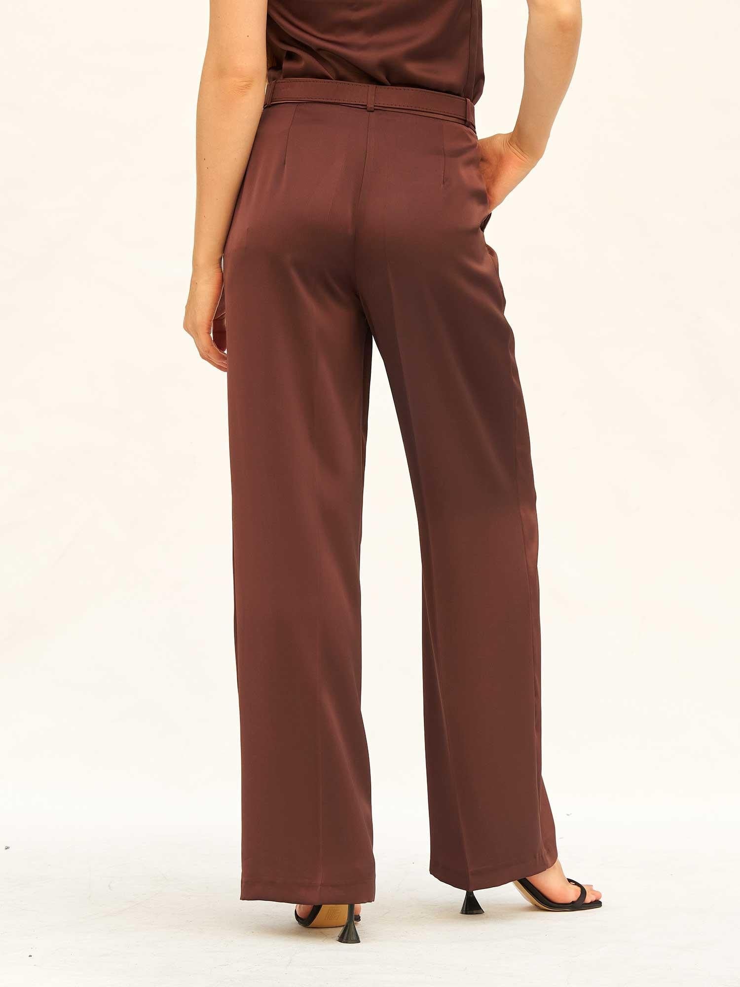 Belted Satin Wide-Leg Trousers with Matching Halterneck Top - Lefon - by Peralane - photo 7
