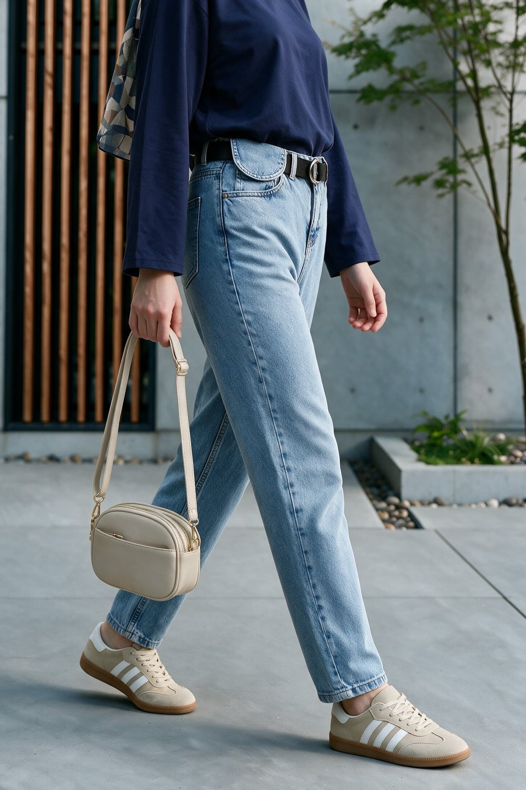 Metal Buckle Belted Snap Detail Jeans - Light Blue - Podyumplus - by Peralane - photo 4