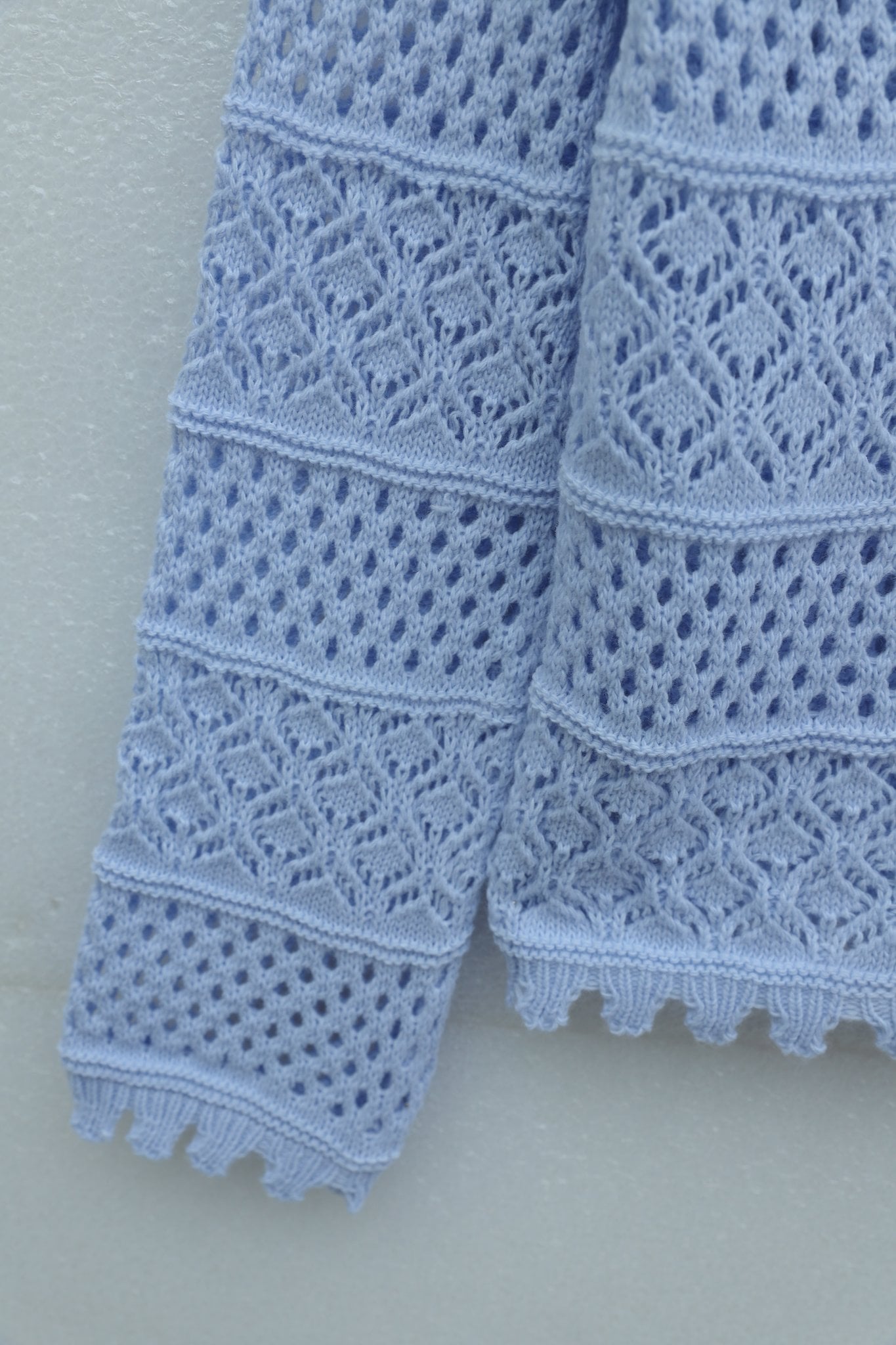 Flower Embroidered Open-Knit Sweater - Baby Blue - Podyumplus - by Peralane - photo 6