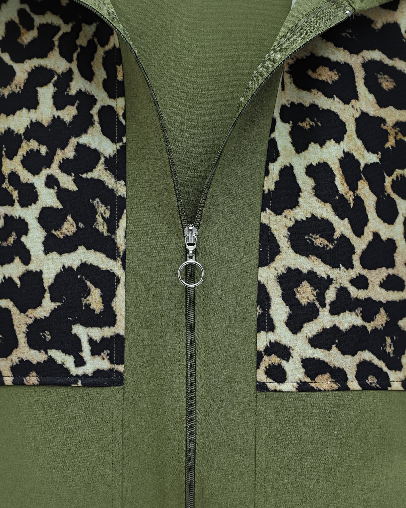 Shirt Collar Full-Zip Trousers Set - Olive Green - Podyumplus - by Peralane - photo 5