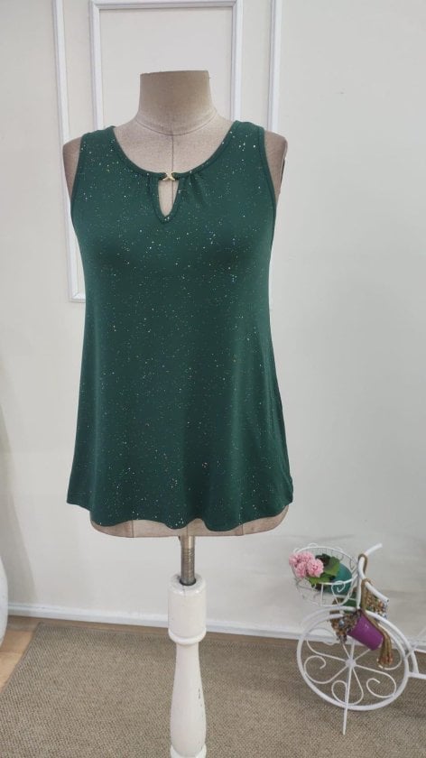 Women's Sleeveless Round Neck Glitter Sand Blouse - Janes - by Peralane - photo 4