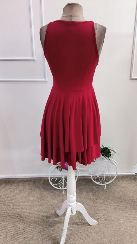 Women's Sleeveless Round Neck Ruffled Short Sandy Dress - Janes - by Peralane - photo 6