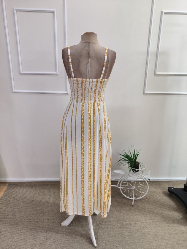 Women's Striped Slip Midi Dress with Spaghetti Straps - Janes - by Peralane - photo 6