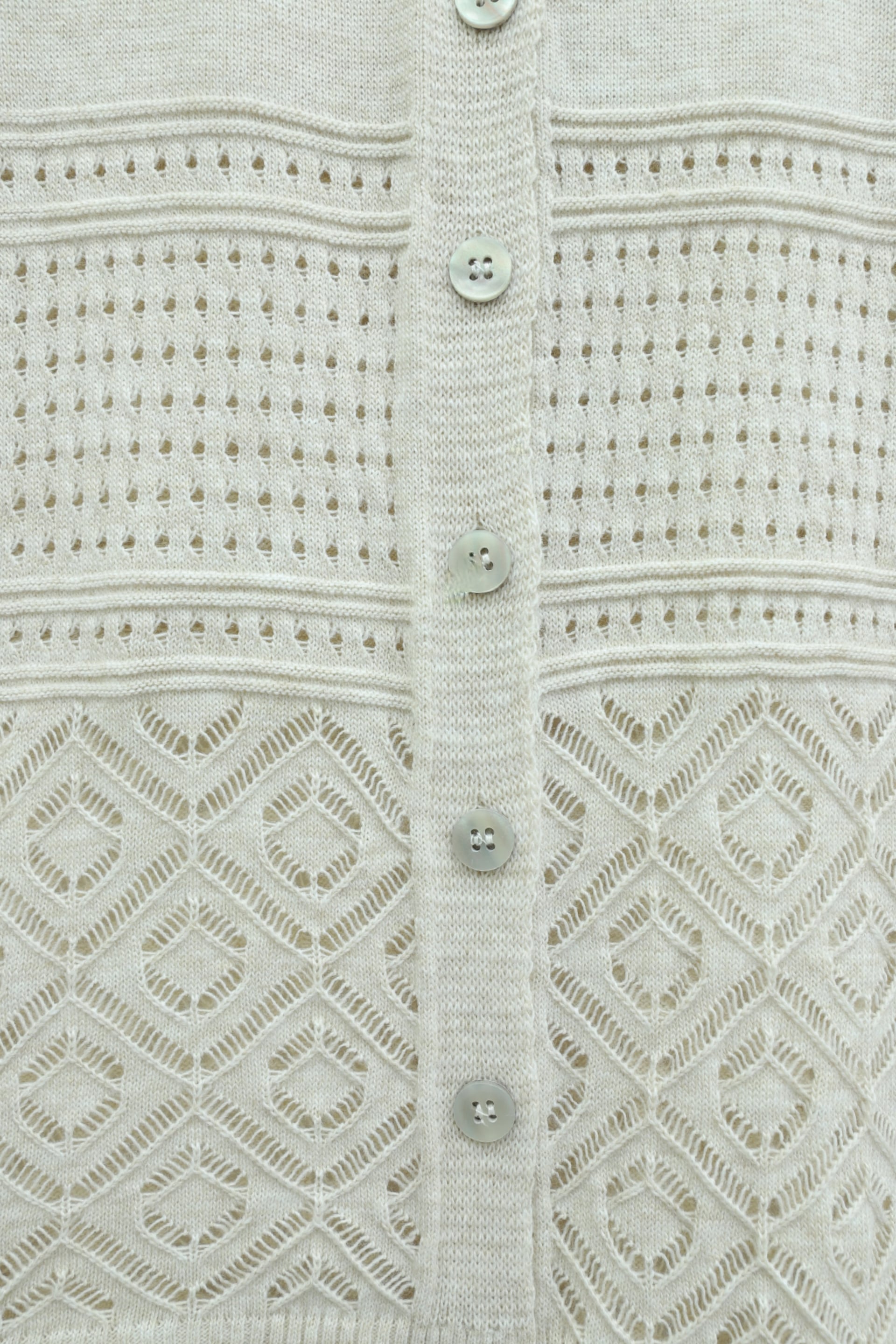 Round Neck Openwork Button Cardigan - Stone - Podyumplus - by Peralane - photo 5