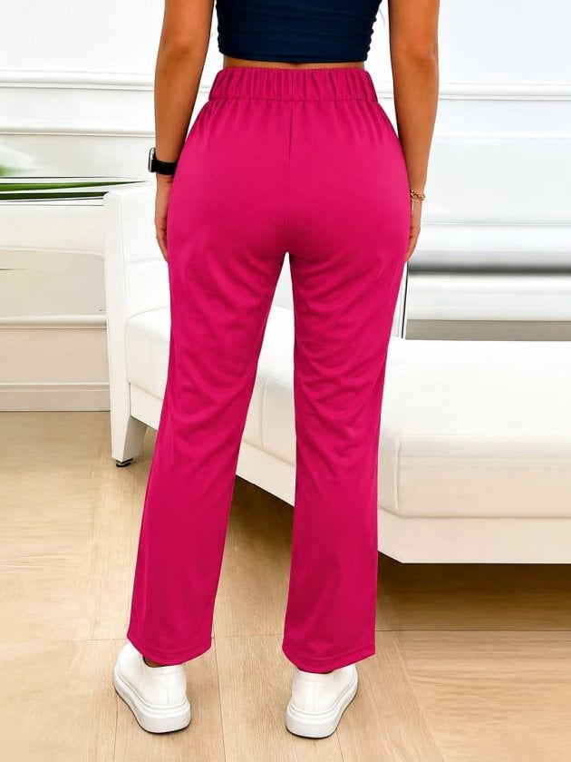 Women's High-Waist Buckle Slit Crepe Trousers - Janes - by Peralane - photo 3