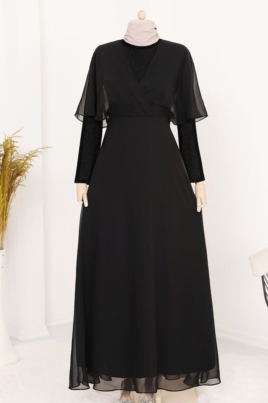 Black Sequin Chiffon Long Evening Dress - Podyumplus - by Peralane - photo 7