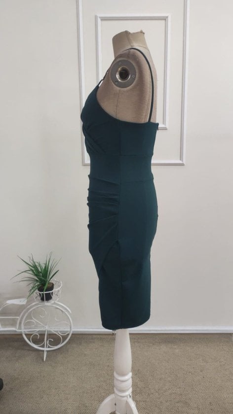 Women's Sleeveless Wrap Dress with Heart Neckline and Asymmetric Hem - Janes - by Peralane - photo 6